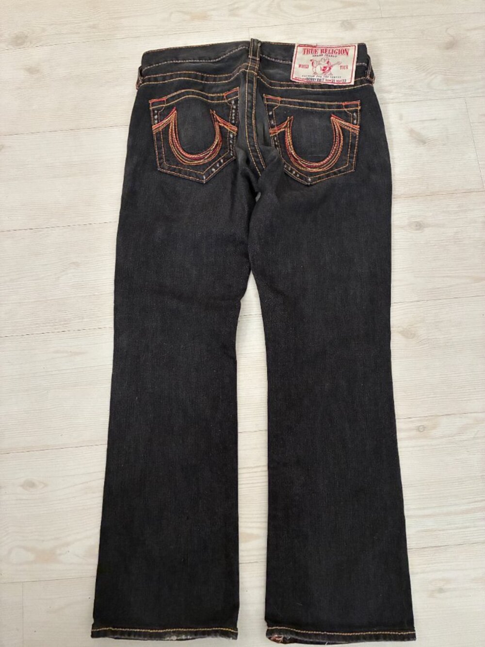 Vintage True Religion Joey Big T Flare Bootcut Jeans Black Y2K 31 (Fit Larger)